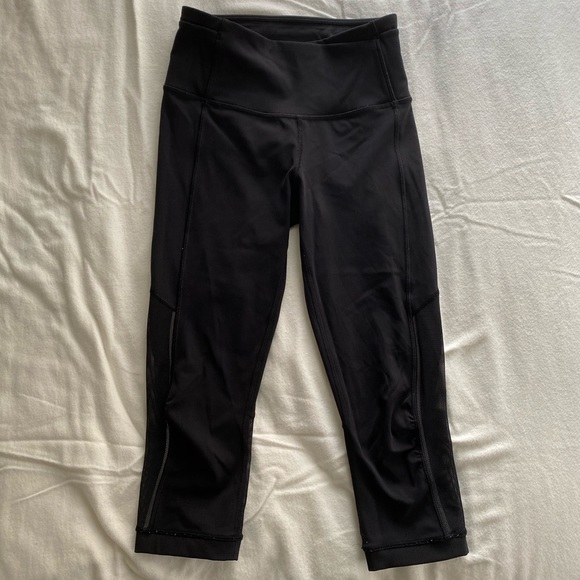 Lululemon Crop 17” Leggings with Mesh Inserts - Picture 2 of 6